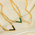 Hot Selling 18k Gold Plated Titanium Steel Herringbone Necklace Polished V Shape Stainless Steel Flat Snake Chain Necklace