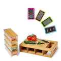 Rectangle Large Multifunctional 4 Container Kitchen 4 Graters Grater Bamboo Cutting Boards with 4 Containers