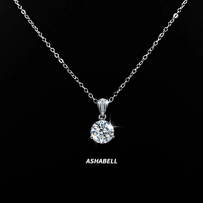 Temperament Simple Classic Three Claws D Color 1CT Moissanite Pendant  Necklace  S925 Sterling Silver  for Women
