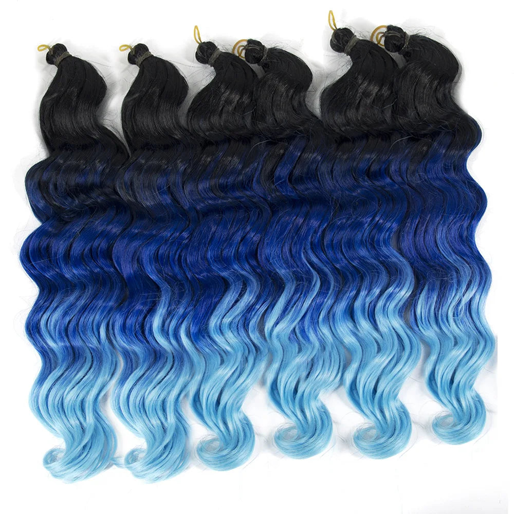 t4/27 530 deep wave twist braiding hair extension for soft locs 2# 12-24 inch deep wave bulk crochet braids hair extension