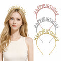 Cute Happy Birthday Glitter Letter Headband Plastic Hair Accessory for Company Collective Birthday Party Factory Price Hot