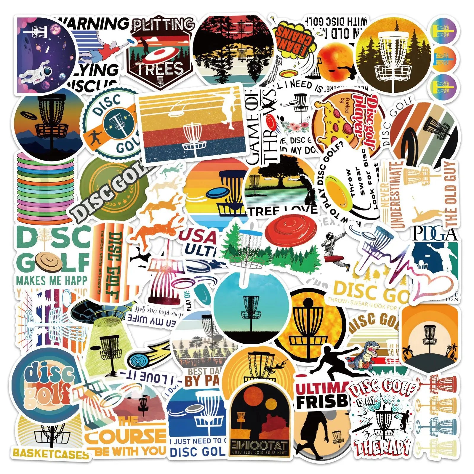 50PCS Cool funny sport game disc golf sticker for car skateboard DIY