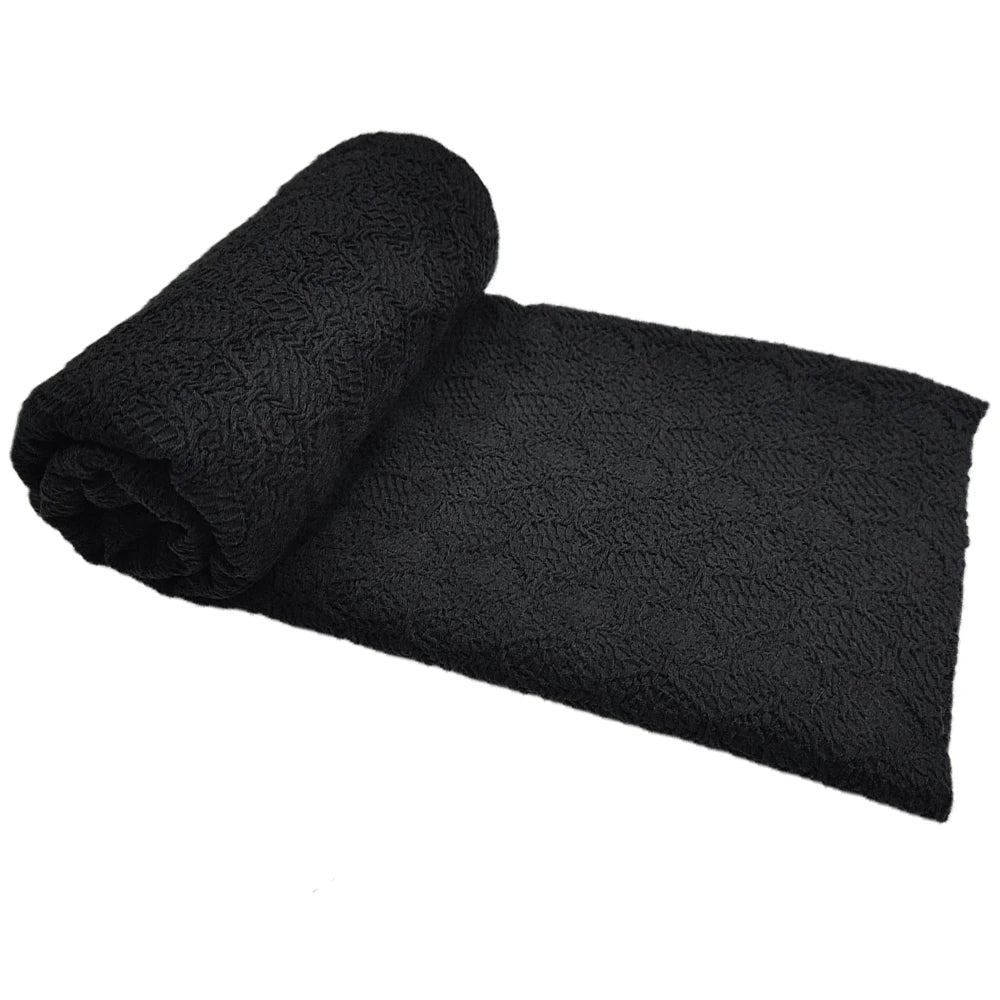 Supplier Offers 100% Polyester Eco-Friendly 92%T 8%SP Black Jacquard Knit Fabric Wrinkle Resistant Elastic Stretch Heavyweight