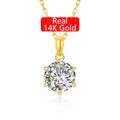 Classic Fine Jewellery Woman Engagement Gifts Pendant 1ct 2ct 3ct Moissanite Diamond Hollow 14k Gold Necklace Pendant