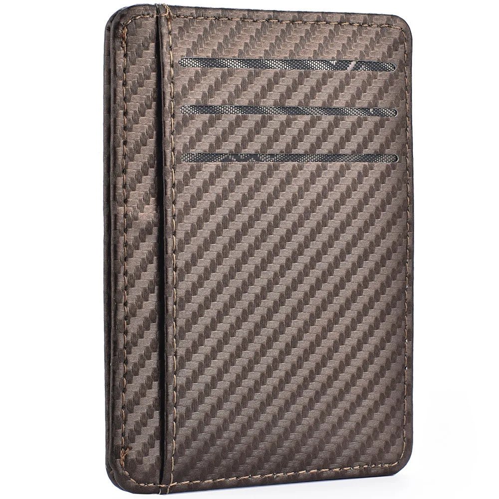 Men's Slim Minimalist Front Pocket Wallets Credit Card Holder Portable PU Leather Wallets