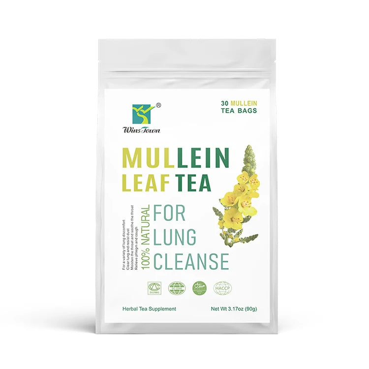 Private Label 28 Days Custom Natural Herbal Teabags Cleansing Quit Lung Smokers TeaSupport Respiratory Health Mullein Leaf Tea