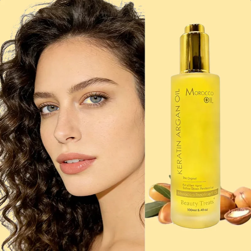 Custom Packaging Organic Moroccan Argan Oil Sulfate-Free Hair Repairing Oil Deep Moisturizing Long-Lasting Hair Oil