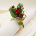 Ychon Alloy Modern Customizable Napkin Rings Simulation Pinecone Design for Hotel Christmas Holiday Party Wedding Decorations