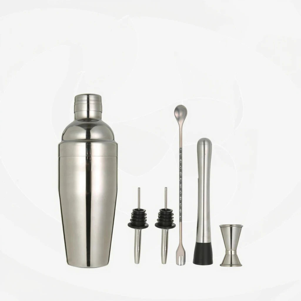 Factory Stainless Steel 6-Piece Cocktail Shaker Set Bartender Kit with 500ml Capacity Eco-Friendly