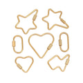 Gold Heart Star Oval Screw Locking Clasps Big Carabiner Hooks for DIY Necklace Bracelet Keychain Making Supplies
