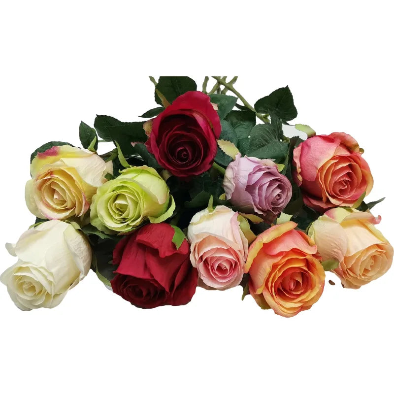 New Arrival 7 cm Diameter Artificial Silk Rose Flowers Arrangements for Home Decoration for Wedding Easter Christmas Back School