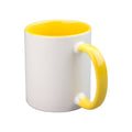 Wholesale 11 OZ Ceramic Sublimation Coffee Mug with Colorful Handle and Custom Logo Sustainable Promotional Use