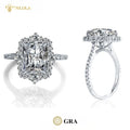 Radiant Cut Moissanite Engagement Ring S925 Sterling Sliver Plated Rings Moissanite Diamond Rings