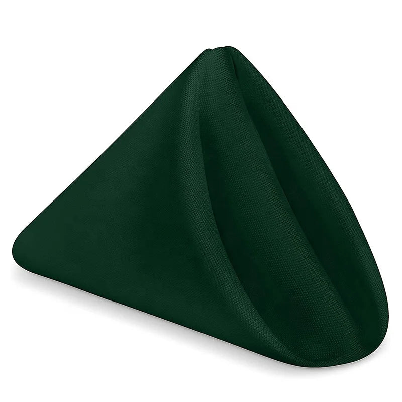 Emerald Green Cloth Napkins With Border Direct Deal Noble and Graceful Polyester Fabric Washable Dinner Napkins for Weddings