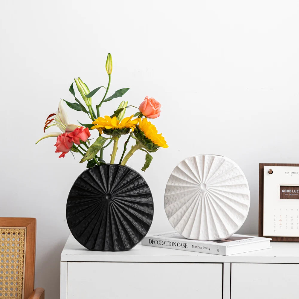 Vase With Colorful On-glazed Design Ceramic & Porcelain Vases