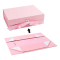 Pink Magnetic Foldable Folders Packaging Recyclable Eco-friendly Coated Cardboard 2mm Thickness Shipping Cosmetics Cloth Gift