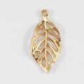 14x28mm KC Gold  Metal  Gold Leaf Charm Pendant for Jewelry Making