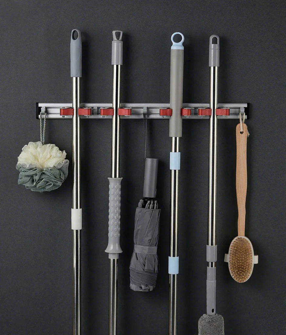 Cleaning Supplies Aluminum Broom and Mop Holder Wall Mounted