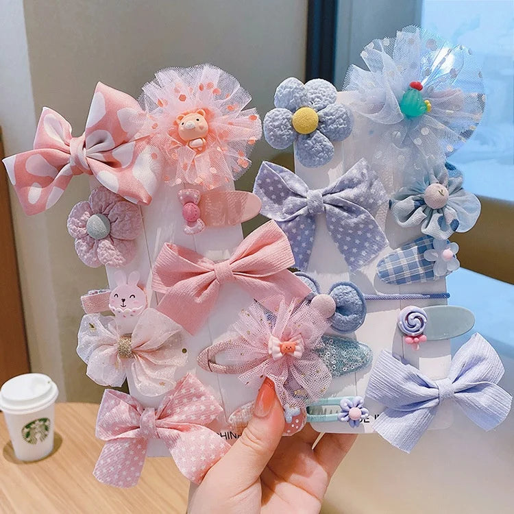 New Children's Hairpin Princess Set Hair Accessories Girl's Mesh Broken Hairpin Clip