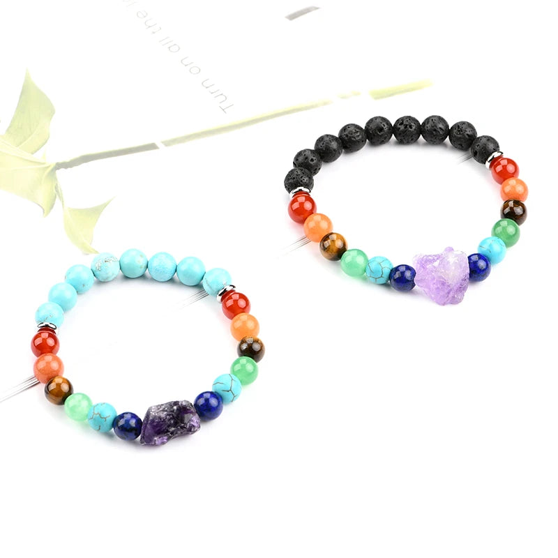 Hight Quality Healing Reiki Natural Gemstones Beads Bracelet Energy Crystal Stones Bangle for Jewelry Making