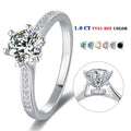 Abiding 1Ct Moissanite Ring Diamond 925 Sterling Silver Fashion Trend Jewelry Women Engagement Ring for Wedding