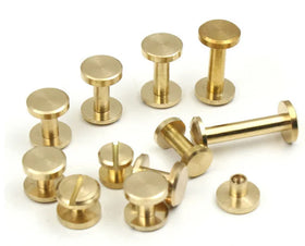 8mm Hardware Accessories Flat Pure Brass Rivet for Leather Handbags Chicago Screws