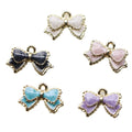 100pcs 11*16mm Enamel Bow Charm Bowknot for Jewelry Making Earring Pendant Necklace Bracelet Charm DIY Bracelet Findings Finding