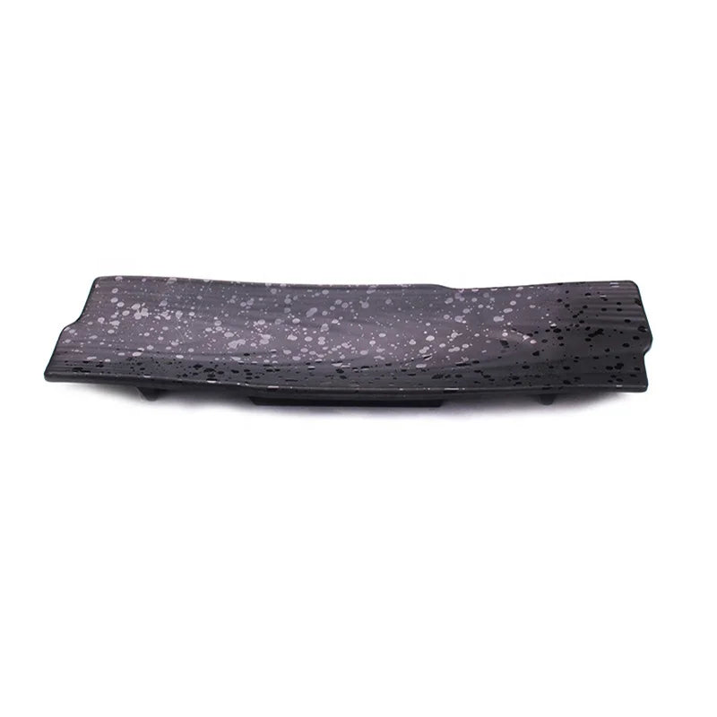 Unbreakable Restaurant Dinnerware 10.5 Inch Black Irregular Melamine Sushi Plate