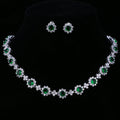 Wholesale Luxury Crystal Wedding Jewelry Elegant Bridal Necklace Earrings Set Temperament Zircon Jewelry Set for Women