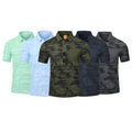 Wholesale Casual Jersey Knitted Polyester Spandex Pattern Camouflage Quick Dry Men Golf for Shirt Custom Logo