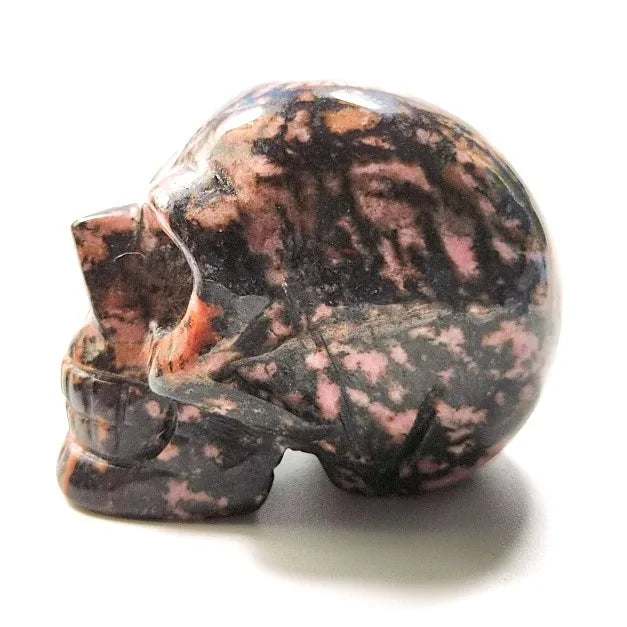 Huiying Cheap Price 2 Inch Natural Rhodonite jasper Stone Skulls Paperweight for Sale Crafts