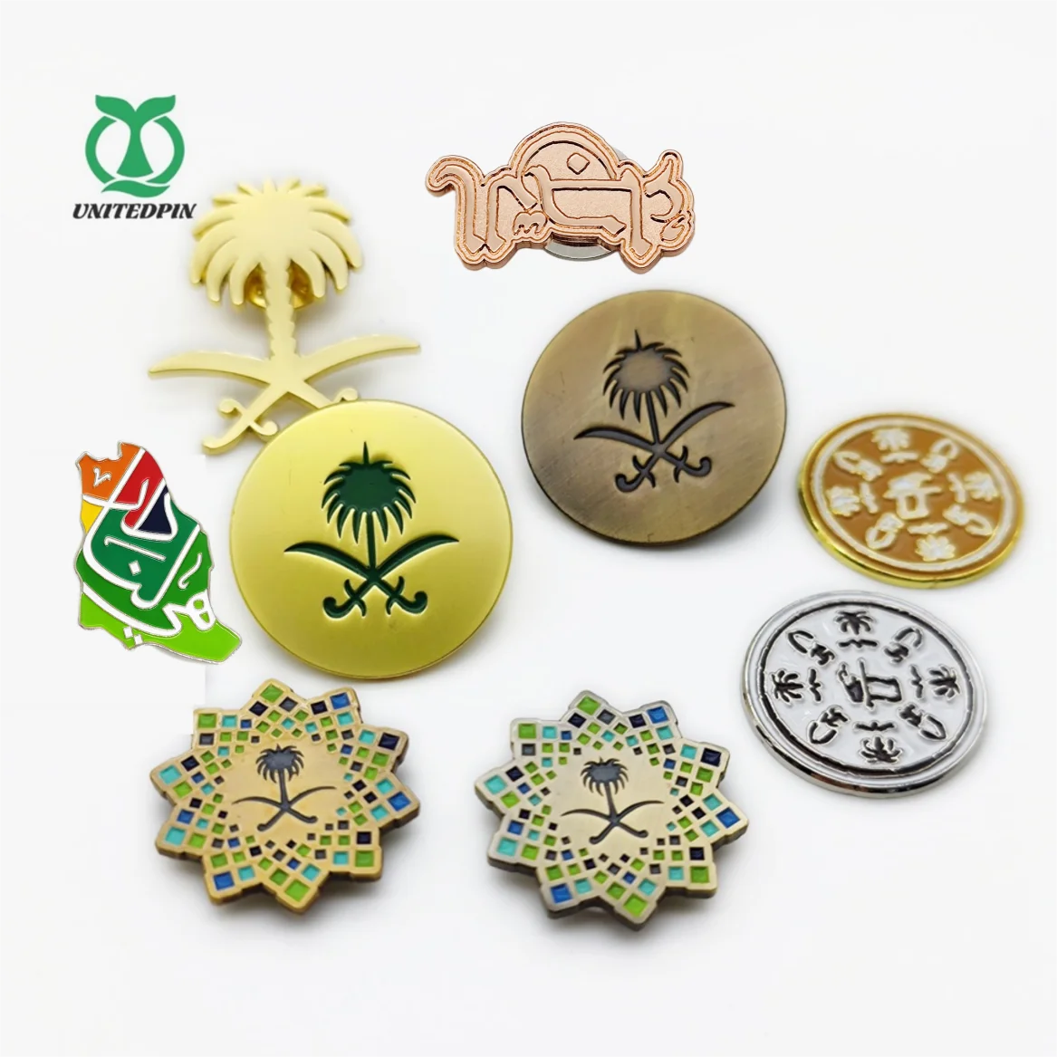 Saudi National Day Founding Day Ready Mold Saudi Pin Saudi Arabia Brooch Pin Enamel Pins