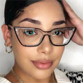 Custom Logo  Fashion Retro Spring Hinges  TR90 Cat Eye Contrast Color Computer Glasses Women Anti Blue Light Eyeglasses Women