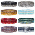 Fashion Jewelry 4Pcs/Set Grey pink White Blue Series Glass Crystal Bracelets for Women Girls Natural Stone Beads Bracelets