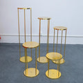 Gold Plated Adjustable Height Wedding Party Decoration Elegant Dessert Cake Table Flower Stand Easy Assembly Carton Packed