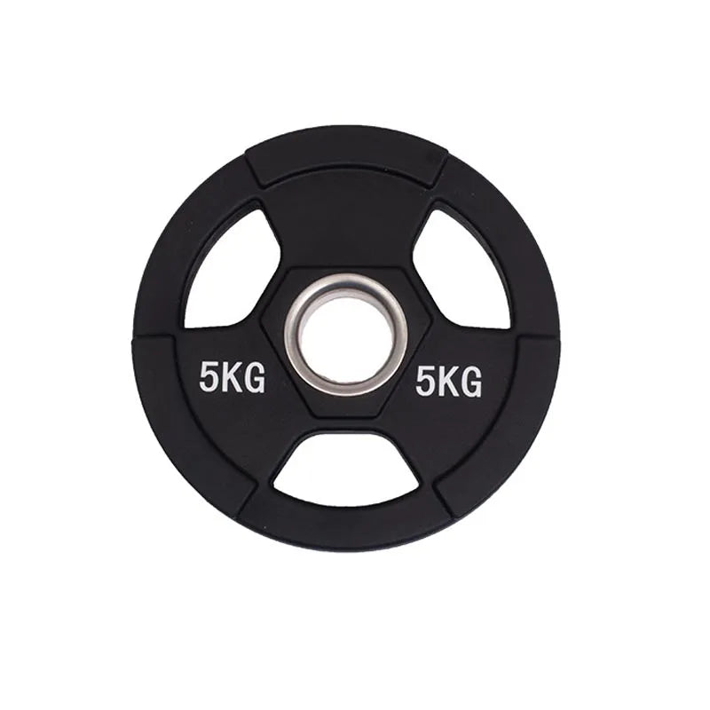 Commercial Use 3-Hole Bumper Weight Lifting Plate Liquid Urethane CPU Material Free Weights Plate Plats