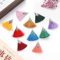 Wholesale Custom DIY Jewelry Keychain Accessories Tassel Handmade Polyester Fan Shaped Pendant 4.5cm 7g