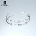 Wholesale Fine Jewelry Bracelet 925 Sterling Silver Korean Minimalist Star Inlaid Zircon Bangle for Women