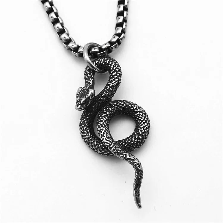 Popular Cool Unisex Jewelry Necklace Stainless Steel Animal Sanke Pendant Necklaces