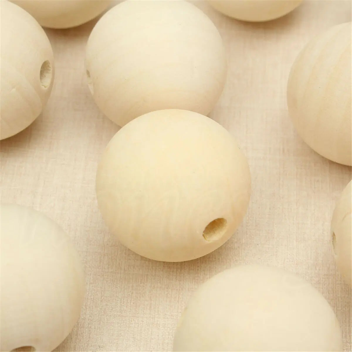 15PCS 40mm Natural Unpainted Unfinished Wooden Round Big Large Wood Ball Beads Jewelry Making Craft