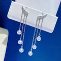 E1819 6-7mm DIY Natural Freshwater Pearl Charm Earrings Mounting Accessory 925 Sterling Silver Gold Plated  Jewelry for Women