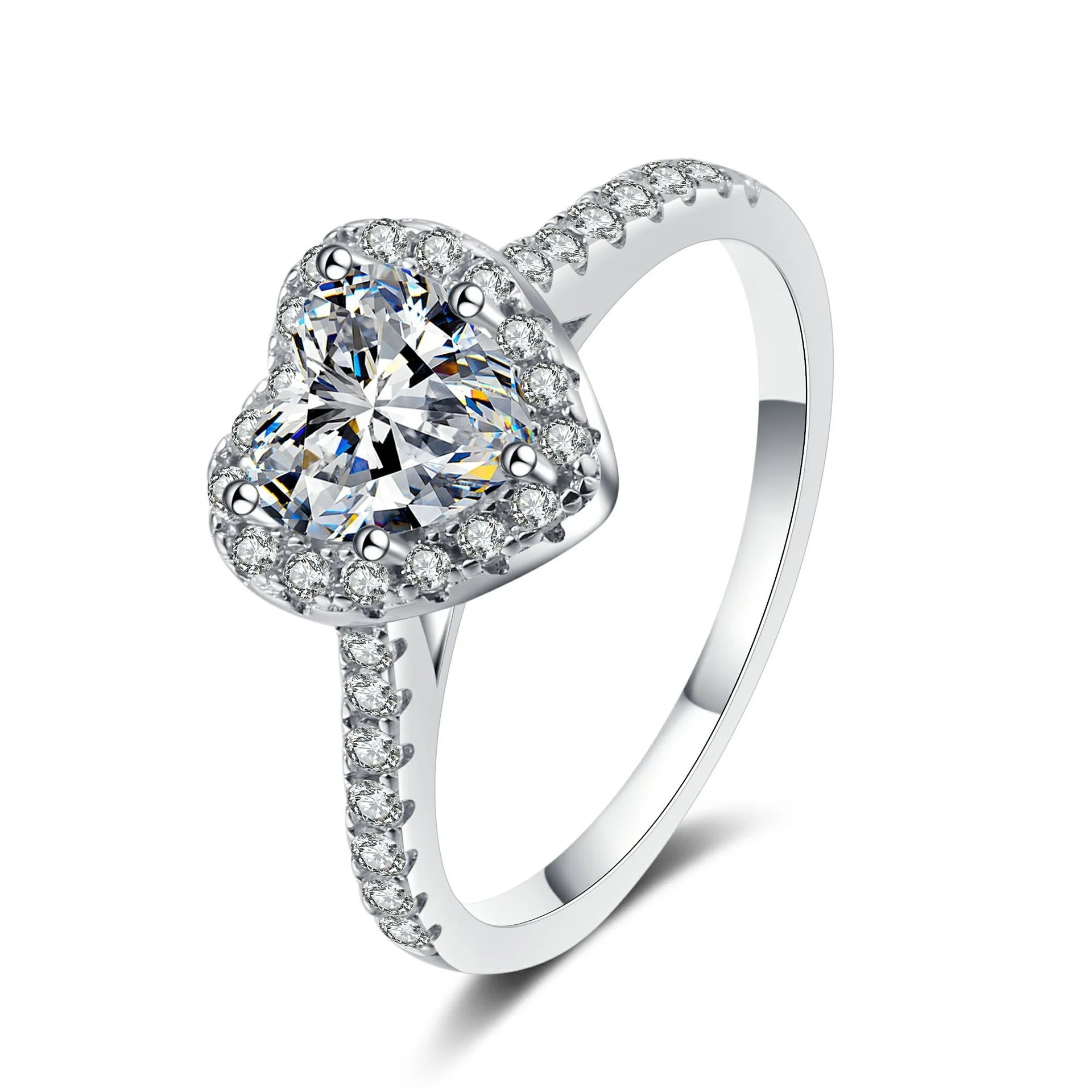 Valentines Day Gift 2023 Jewelry Fashion Heart Moissanite Ring Moissanite Jewelry With GRA Certificate