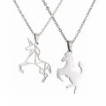 MIENTER Horse Elephant Necklace Stainless Steel Fashion Luxury Animal Cut Pendant Jewelry Necklaces