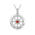 Luxury Silver Octet Star Compass Pendant Necklace with Zircon Fashionable Beads Chain with Number Shape Light Luxury Design