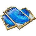 Nordic Modern Perfume Vanity Home Decor Mirror Tray Rectangle Glass Tabletop Jewelry Iron Mirror Tray With Handles