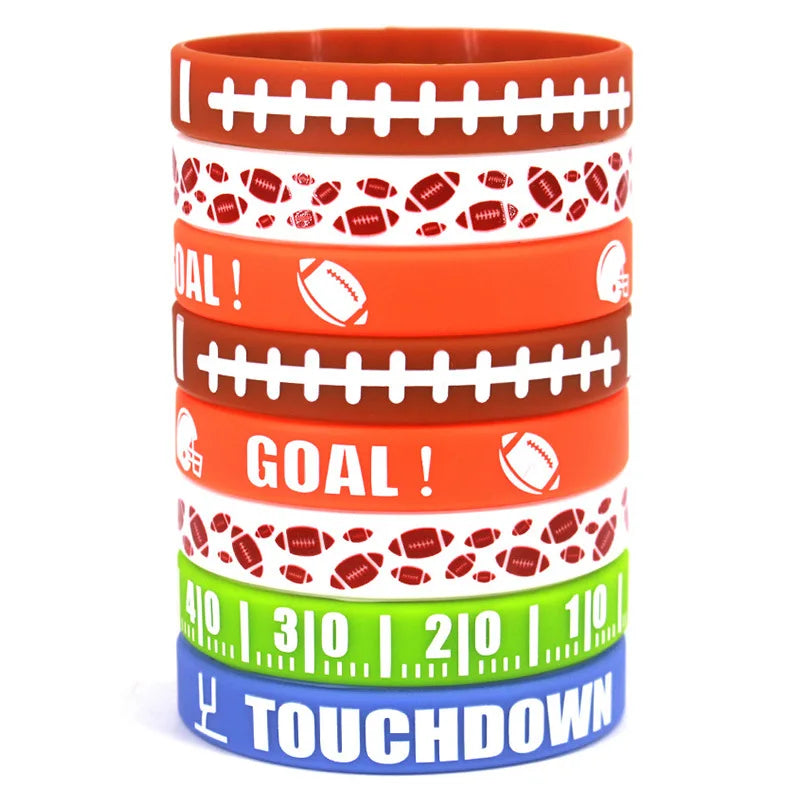 Custom Logo Rugby Team Training Silicone Wristband Kids Gift School Rewards Factory Price American Promotional Wristbands