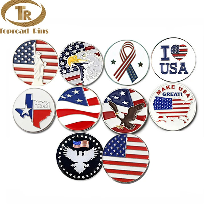 Factory Hot Sales Metal Blank Golf Hat Clip Round White Enamel Magnetic Golf Ball Marker