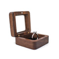 Luxury Modern Walnut Proposal Engagement Wedding Jewelry Packaging Wooden Ring Box with Window