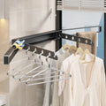 OWNSWING Wall Mounted Clothes Drying Rack Foldable Black Clothes Drying Rack Saves Space for Laundry Room