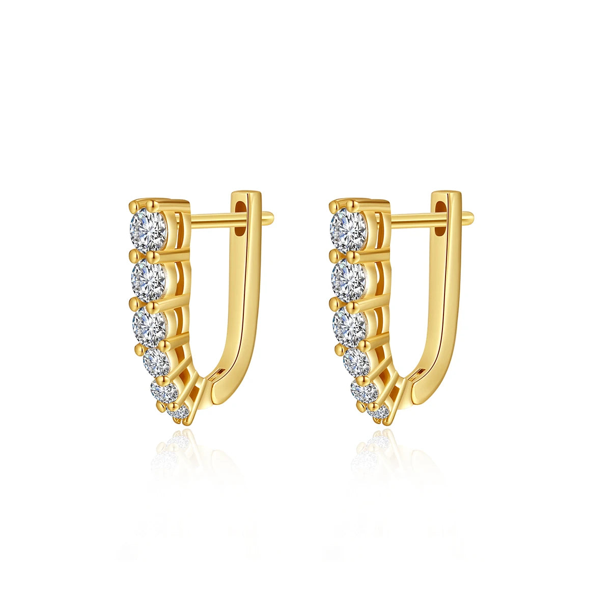 CZCITY Luxury 925 Silver Charm Hot Sale Statement Zircon Jewelry Simple Earing Woman Gold Huggies Earring